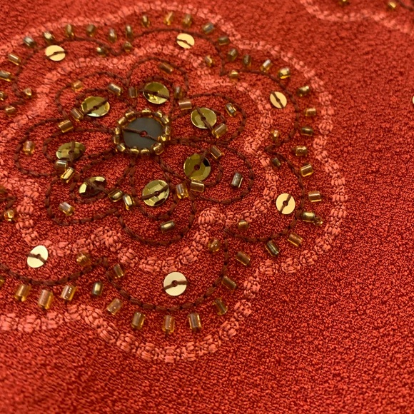 Vintage Alfred Dunner Pants Set Gold Embellished Short Sleeve Top Size 14 P - Picture 13 of 16